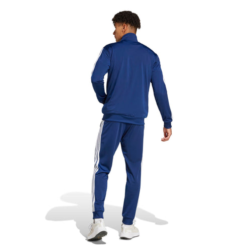 adidas Herren SPORTSWEAR BASIC 3 STRIPES TRICOT TRACKSUIT, Dark Blue, M