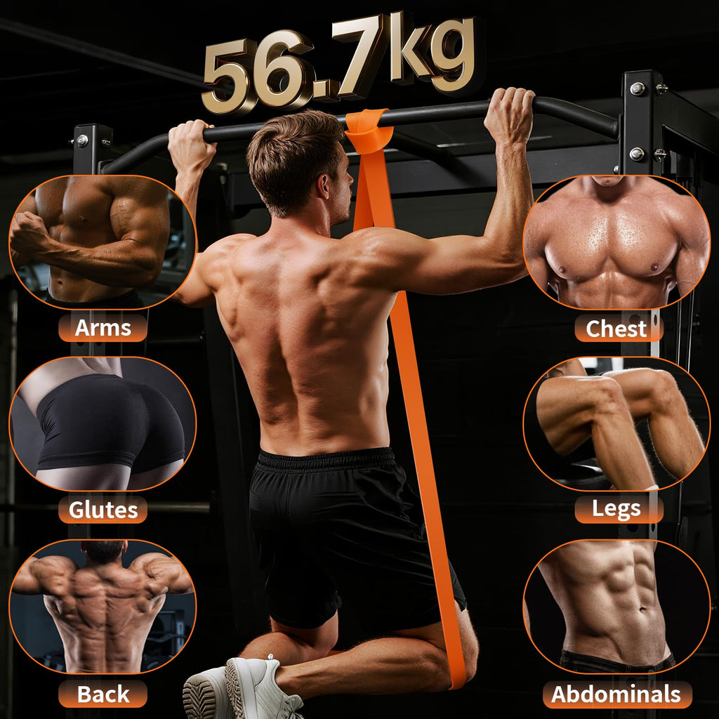 Fokky Fitnessbänder Widerstandsbänder - 5er Set, Resistance Bands mit Türanker & Schutzpads, Gymnastikband Klimmzug Bänder für Muskelaufbau, Kraftraining und Bodybuilding