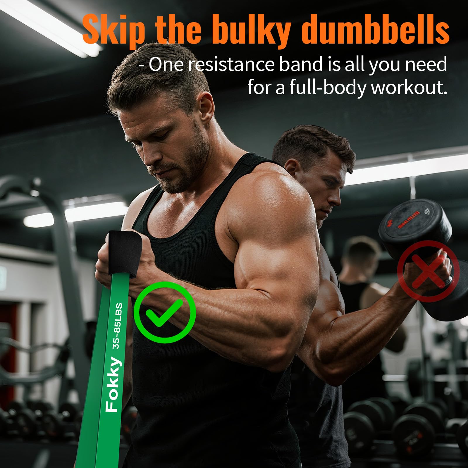 Fokky Fitnessbänder Widerstandsbänder - 5er Set, Resistance Bands mit Türanker & Schutzpads, Gymnastikband Klimmzug Bänder für Muskelaufbau, Kraftraining und Bodybuilding