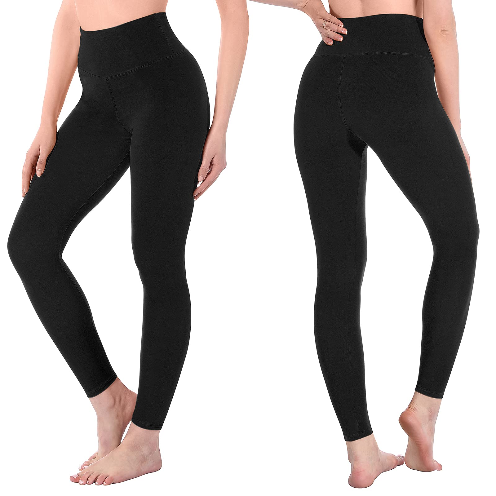 SINOPHANT Leggings Damen High Waist - Blickdicht Leggins mit Bauchkontrolle für Sport Yoga Gym(3 Schwarz,S-M)