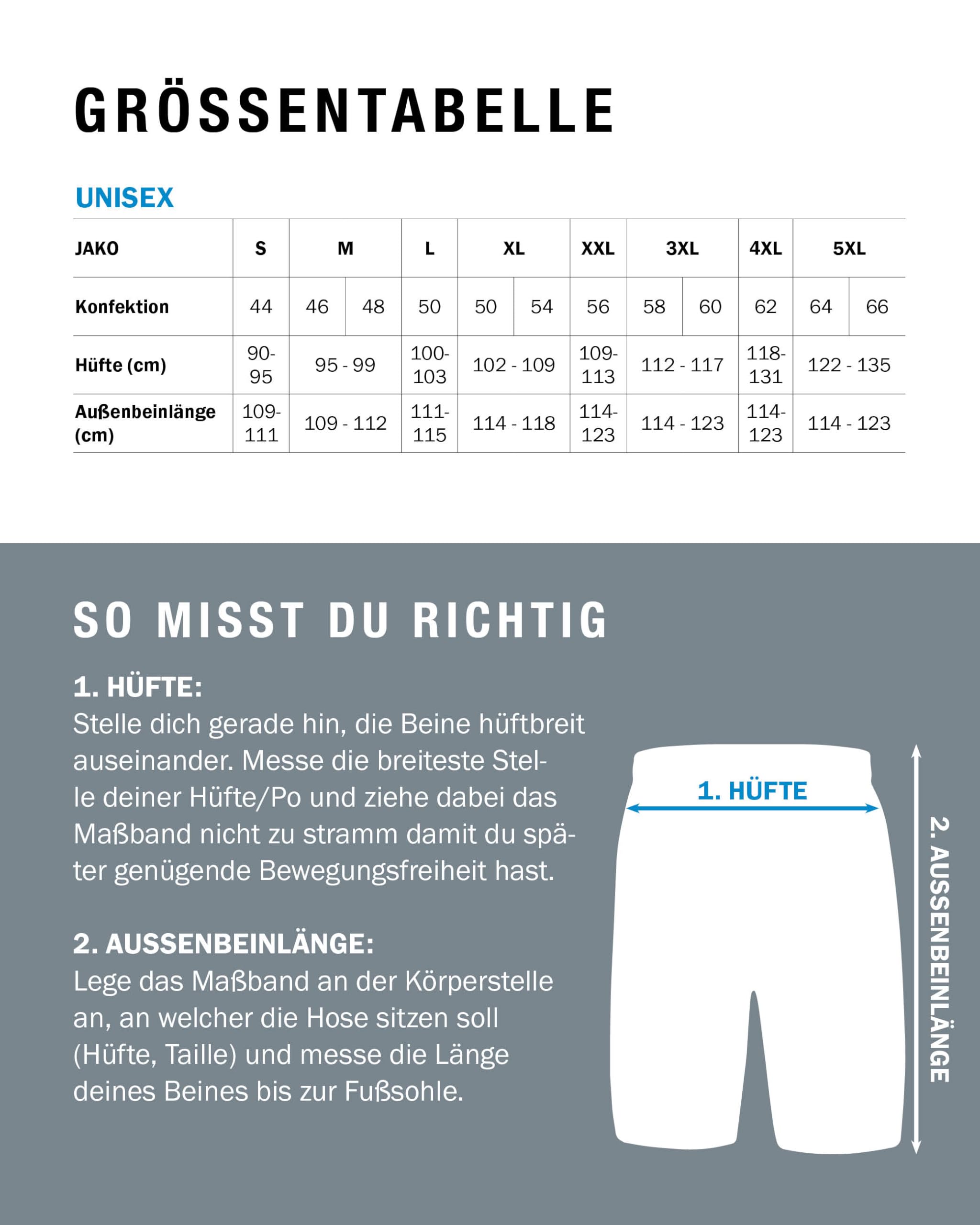 JAKO Herren Trainingshose Active I Sporthose Herren lang mit Elastischem Bund & Seitentaschen I Trainingshose Herren lang