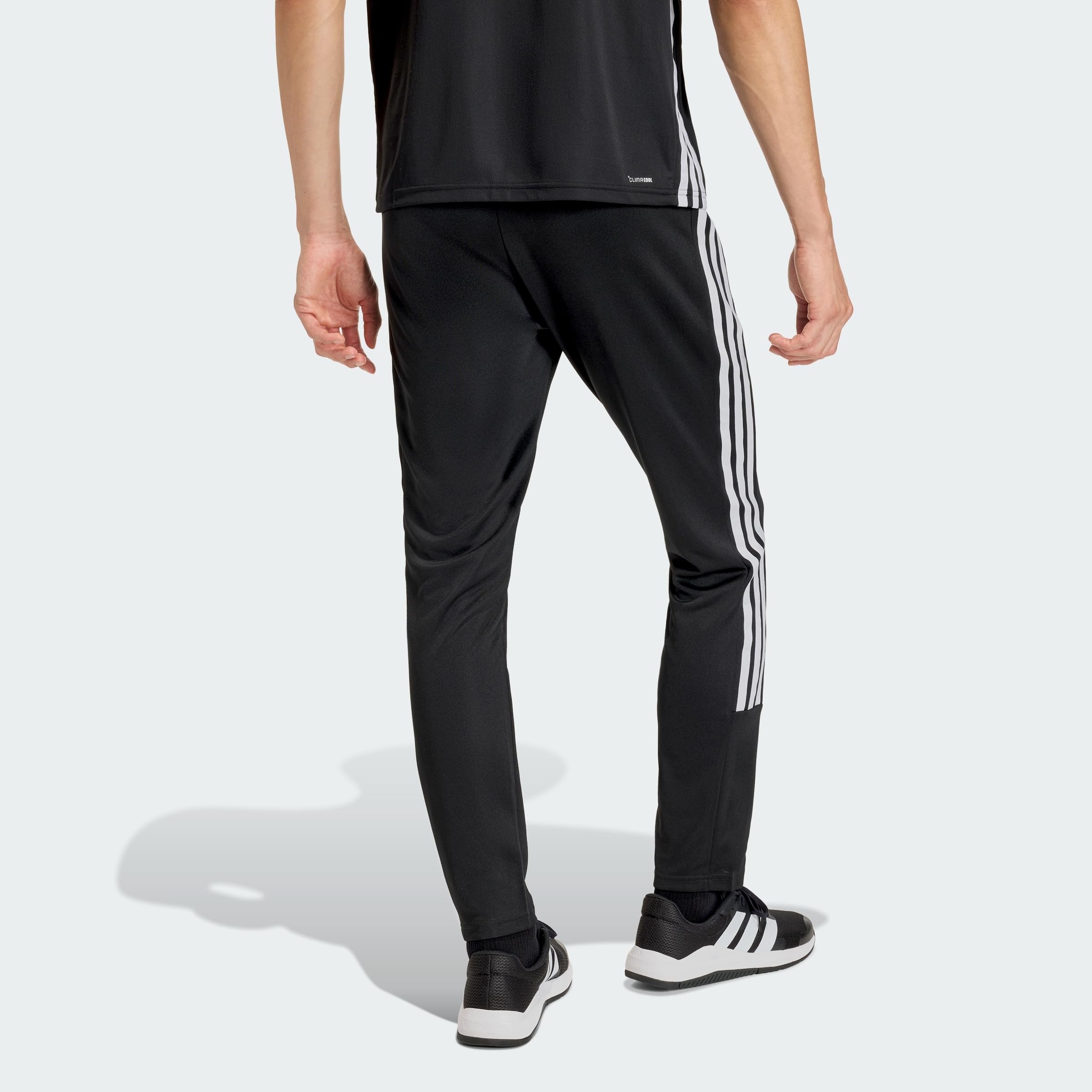 adidas Men's Workout Essentials All-Set 3-Stripes Knit Pant, Black/White, L