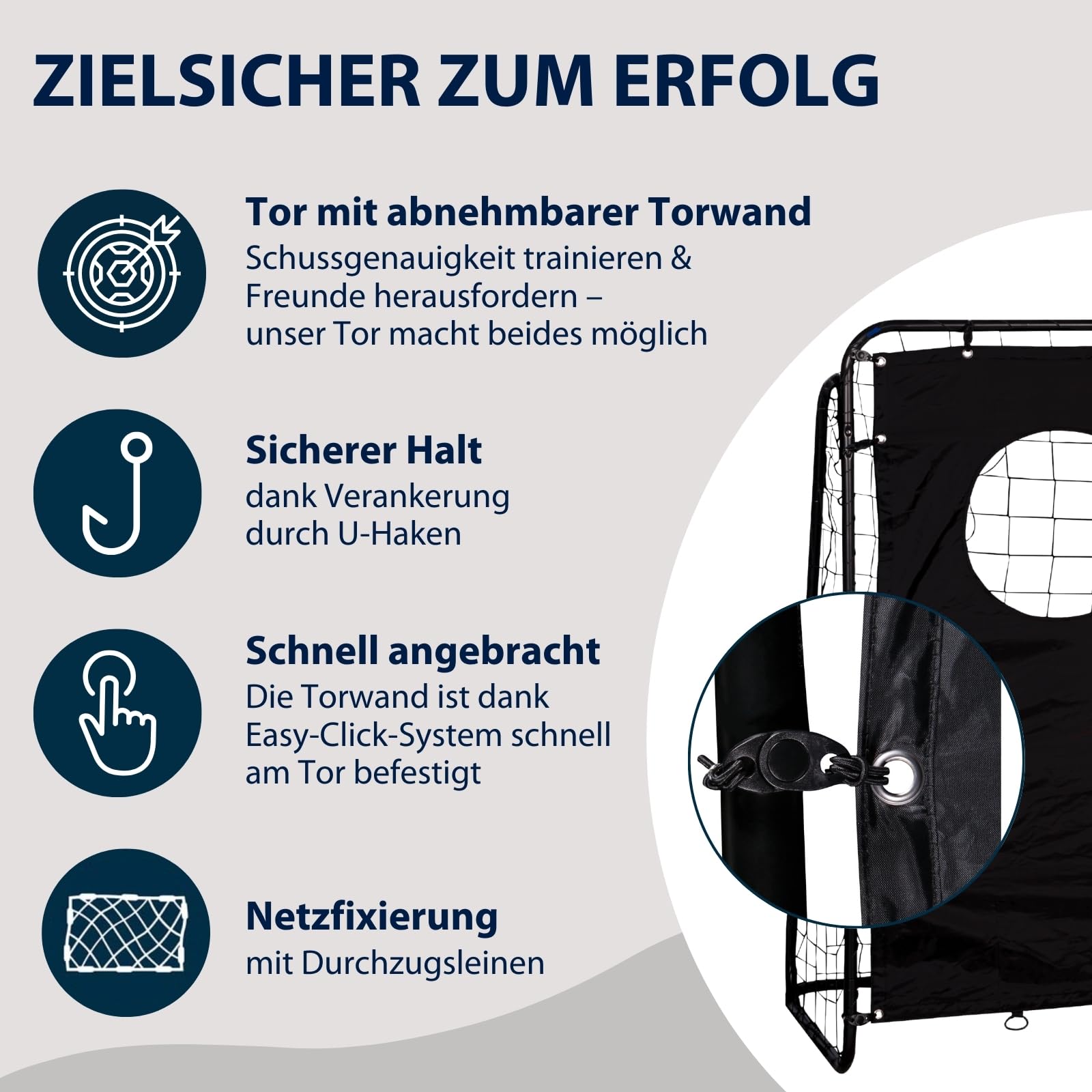 HUDORA Fußballtor Trainer mit Torwand | Kicker-Jubiläums & Standard Edition | Garten Fußball-Tor (213 x 152 x 76 cm) mit leichter Click-Montage