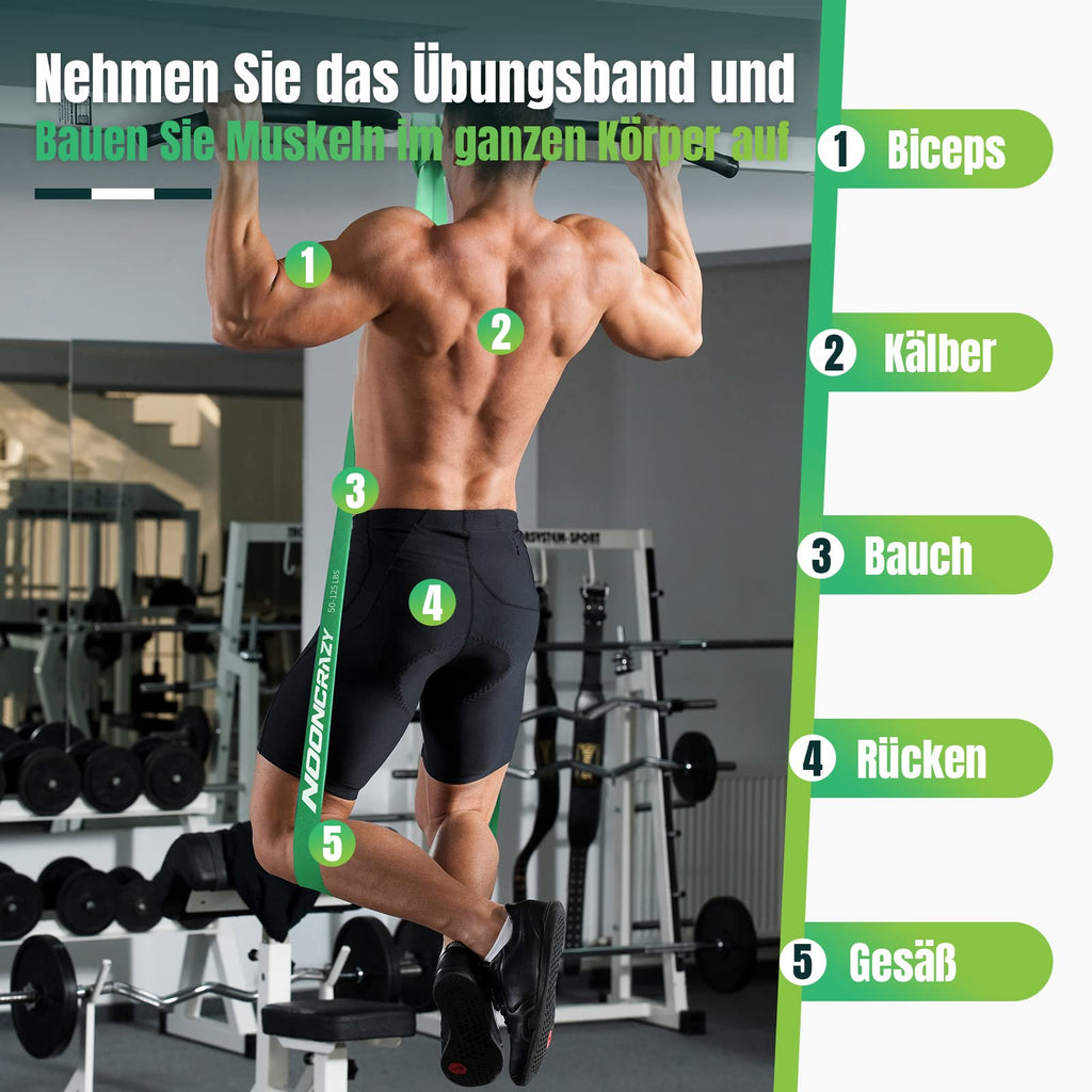 Resistance Bands, 5 Verschiedene Ebenen Widerstandsbänder mit Türanker und Handgriffen, Fitnessbänder für Kraftraining, Training, Yoga für Männer und Frauen