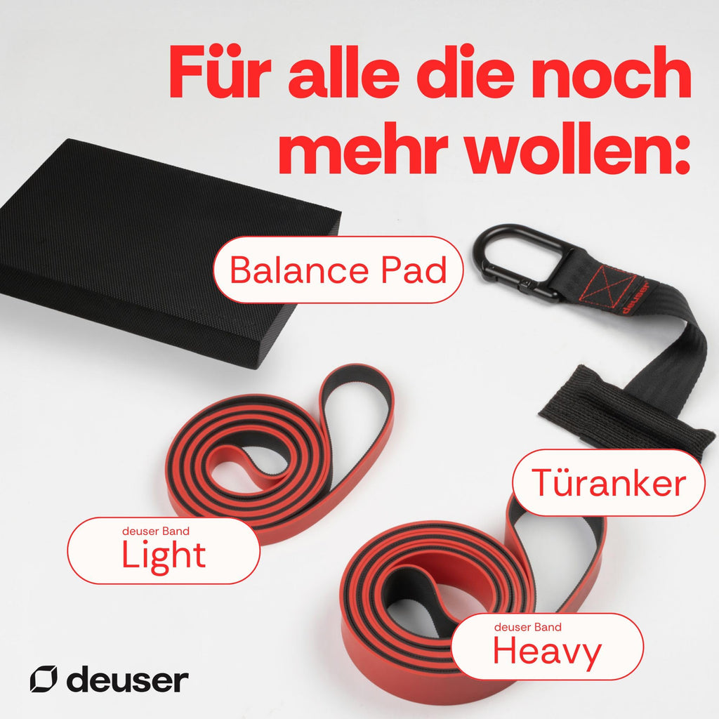 Deuserband Original Widerstandsband Gymnastikband aus Naturkautschuk, vegan, rutschfest, In Deutschland gefertigte Fitnessbänder für Krafttraining, Fitness, Yoga